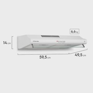 Depurador de Parede Electrolux 60cm Filtro Lavável (DE60B) - Branco, Máscara Captadora de Ar