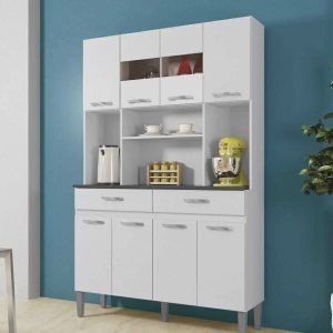 Armário de Cozinha 8 Portas 2 Gavetas Ônix chf Branco266