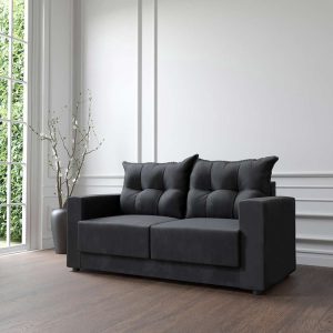 Sofá 3 Lugares Lubeck Suede Grafite 180 cm