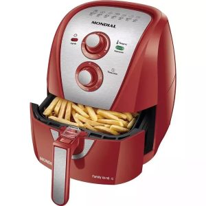 Fritadeira a Ar Family Mondial AFN-40-RI 4L Inox Vermelha - 110v