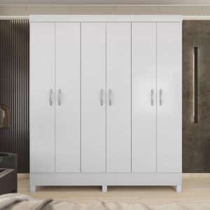 Guarda-Roupa Casal 6 Portas Falco Yescasa Branco