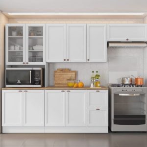 Cozinha Completa 4 Peças 10 Portas 2 Gavetas 1 Nicho para Forno Unna Espresso Móveis