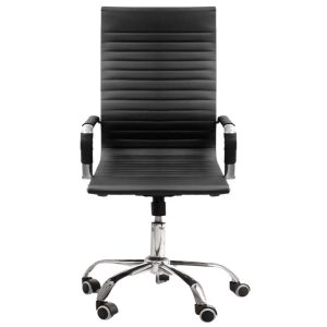 Cadeira de Escritório Esteirinha Base Cromada com Rodinha Fortt Oslo Preta - CEF03-P