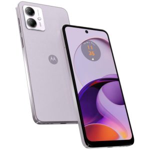 Smartphone Moto G14 4G 128GB Tela 6.5" Câmera Tripla 50MP + 2MP + QVGA - Lilac Vegan Leather